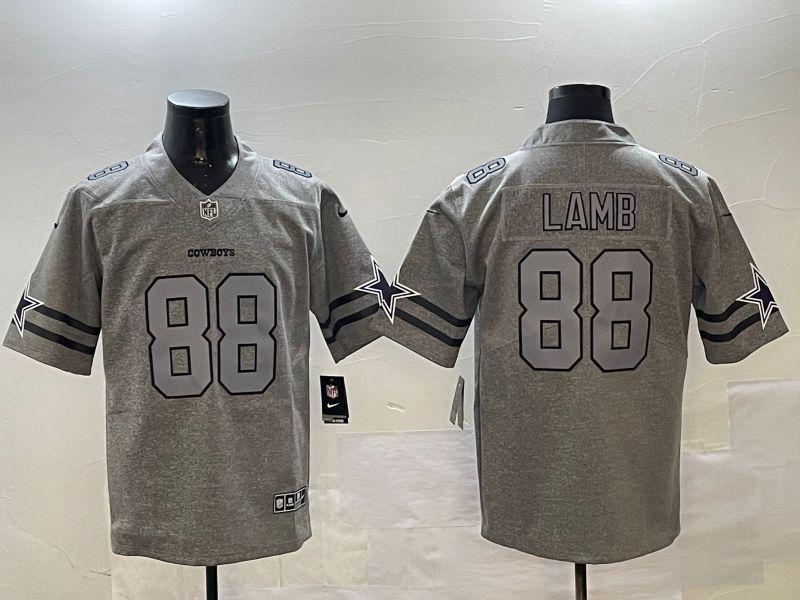 Men Dallas Cowboys #88 Lamb Grey Throwback 2024 Nike Limited NFL Jersey style 0115->women nfl jersey->Women Jersey